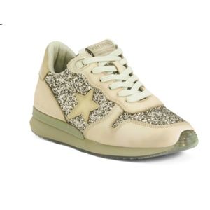 Brand New Vintage Havana Leather Splendid Sneakers With Embellishments-